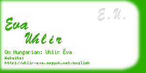 eva uhlir business card